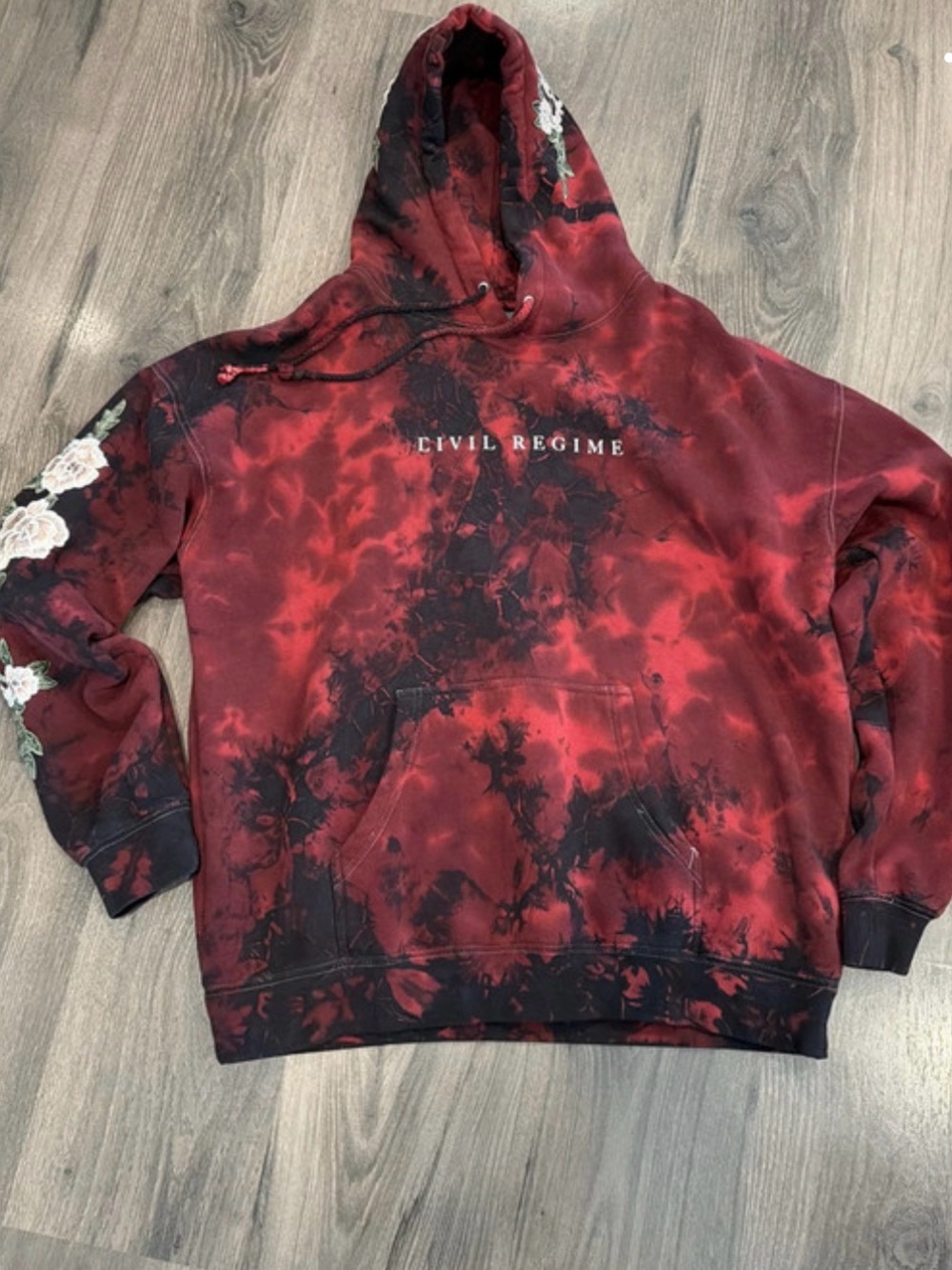 Evil Regime Red & Black Tie-Dye Hoodie Sweater